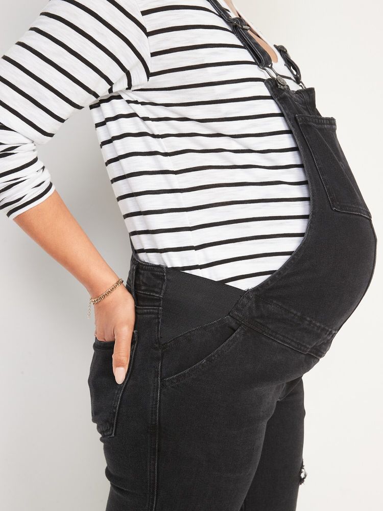 Maternity Side-Panel OG Straight Jean Overalls