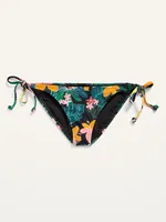 Low-Rise String Bikini Swim Bottoms