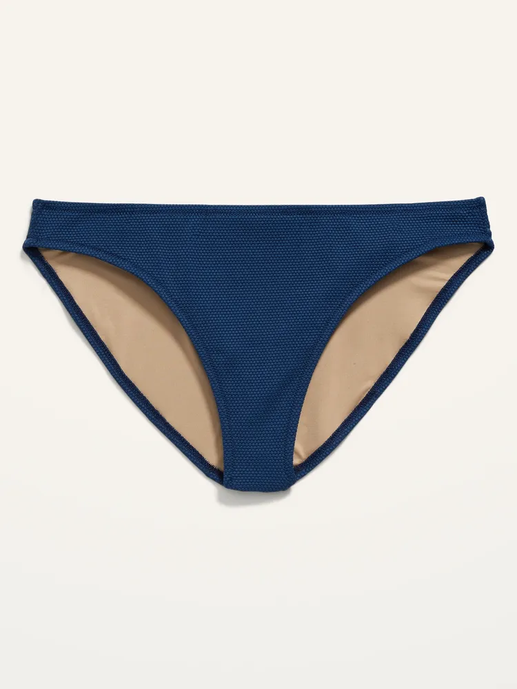 Mid-Rise Piqué Classic Bikini Swim Bottoms