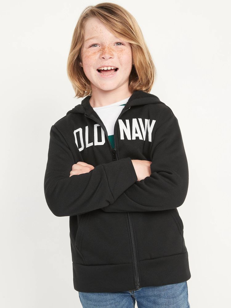 Gender-Neutral Logo Zip Hoodie for Kids