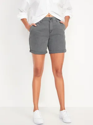 High-Waisted OGC Pull-On Chino Shorts -- 7-inch inseam