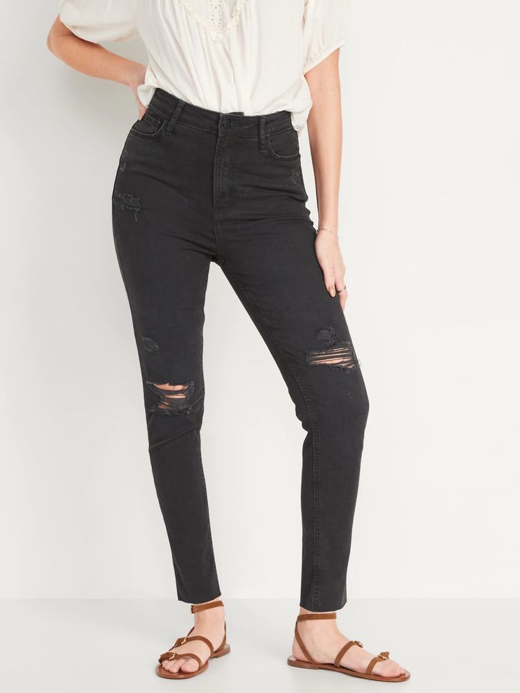 FitsYou 3-Sizes-in-1 Extra High-Waisted Rockstar Super-Skinny Jeans for  Women