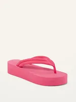 Puffy Nylon Strap Sugarcane-Blend Platform Flip-Flops