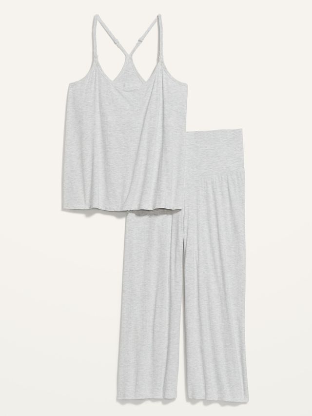 Old Navy - Maternity Sunday Sleep Rib-Knit Robe & Nursing Nightgown Set