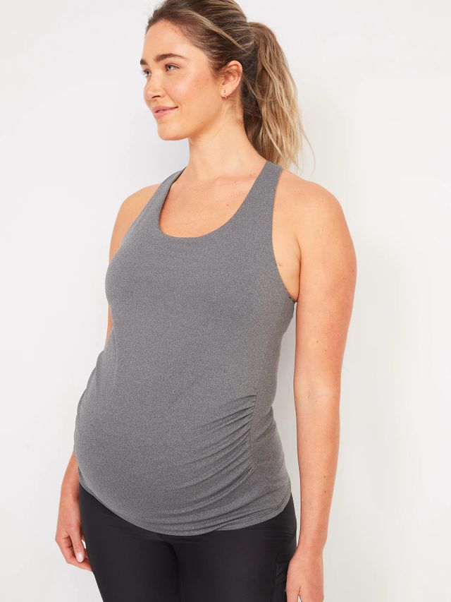 Old Navy Maternity PowerSoft Side-Shirred Racer-Back Shelf Bra Tank Top