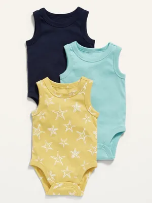 Unisex 3-Pack Sleeveless Bodysuit for Baby