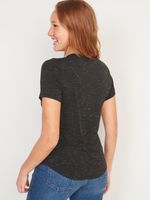 Luxe Space-Dye Crew-Neck T-Shirt for Women