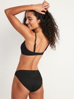 Low-Rise Classic Rib-Knit Bikini Swim Bottoms