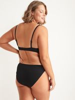 Low-Rise Classic Rib-Knit Bikini Swim Bottoms