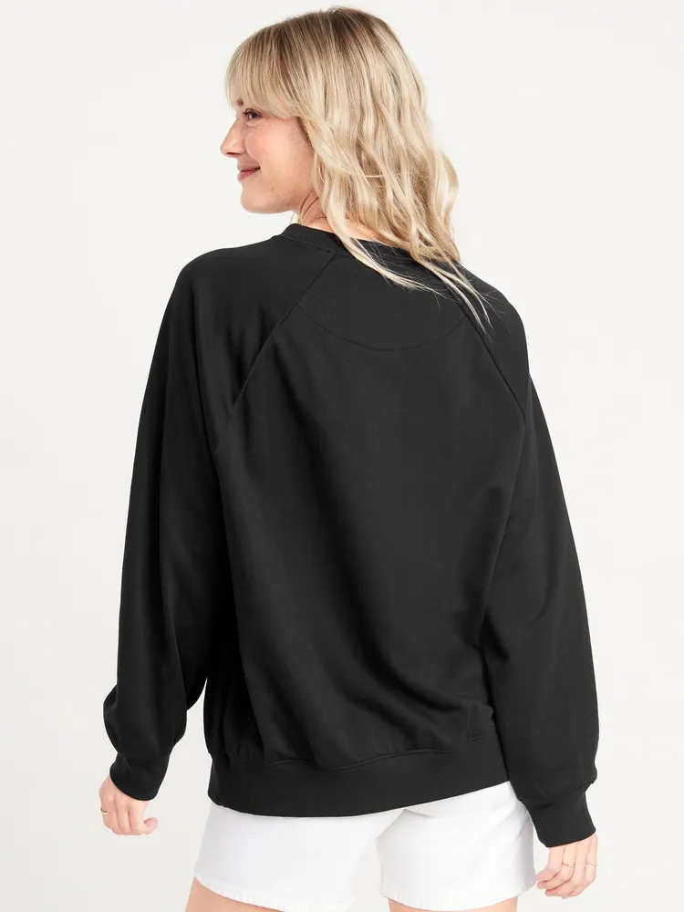 Oversized French Terry Tunic Sweatshirt for Women
