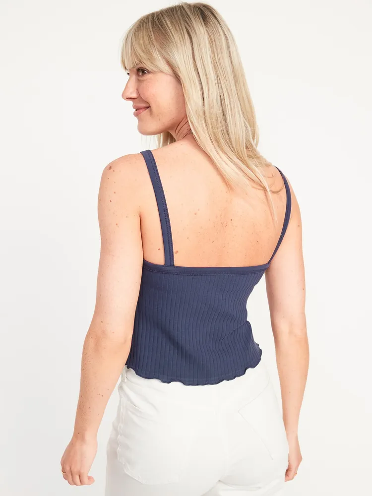 Cropped Rib-Knit Tank Top