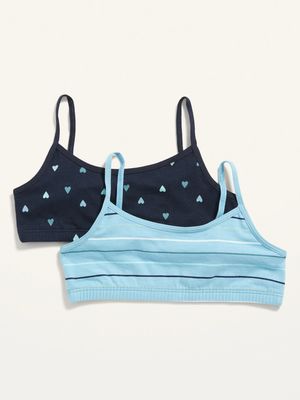 Patterned Jersey-Knit Cami Bra 2-Pack for Girls