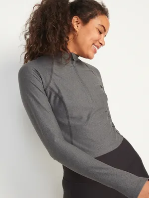 PowerSoft Cropped Quarter-Zip Performance Top