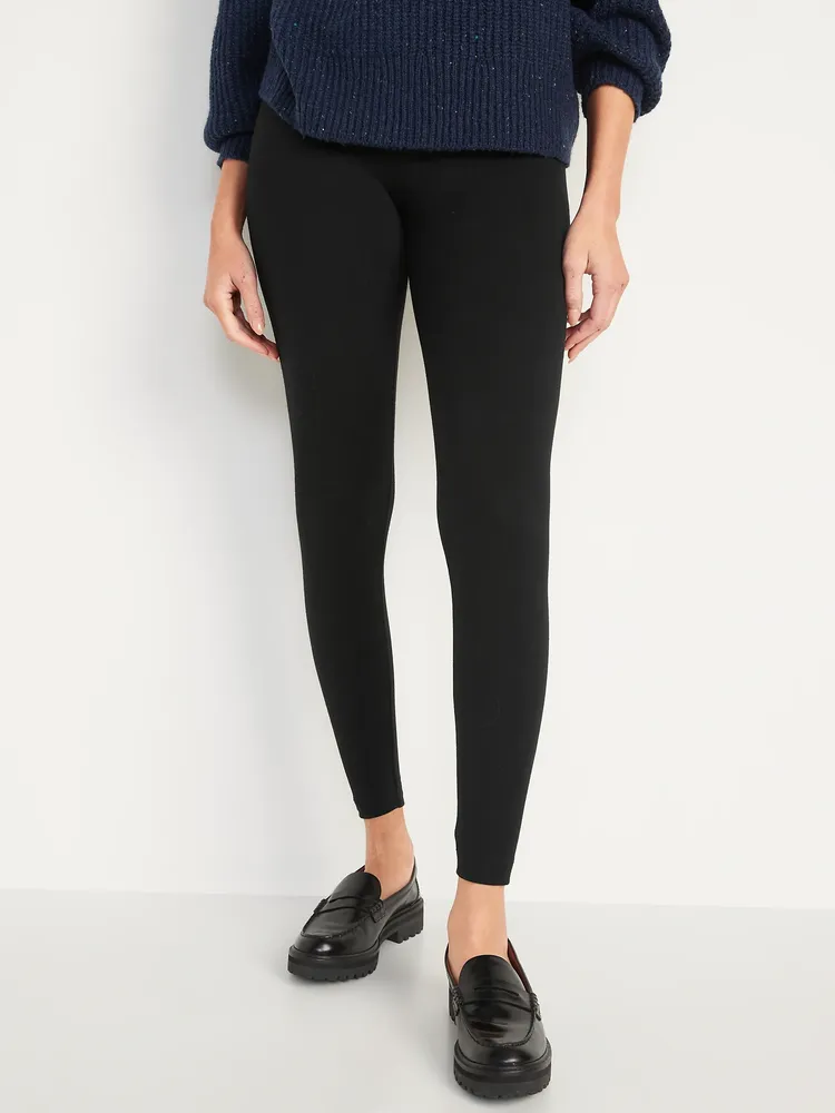 High Waisted Fleece-Lined Wide Leg Leggings for Women