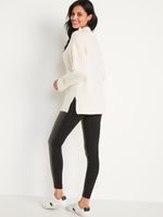 High-Waisted Faux-Leather Front-Panel Leggings