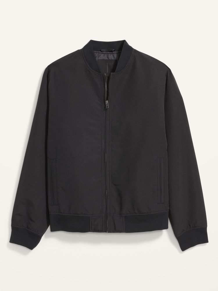 Water-Resistant Zip Bomber Jacket