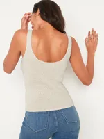 V-Neck Rib-Knit Sweater Tank Top for Women