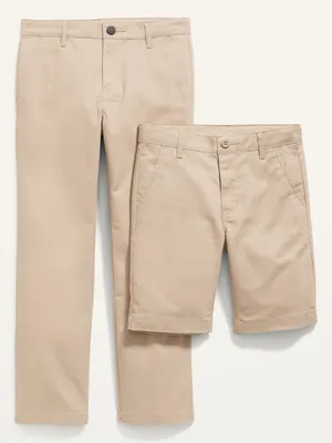 Straight Uniform Pants & Shorts  2-Pack for Boys