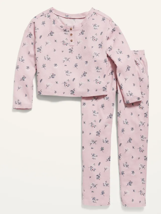 Microfleece Printed Pajama Set for Girls