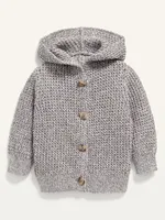 Hooded Button-Front Knit Cardigan for Baby