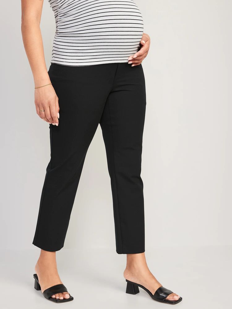 Maternity Full-Panel Pixie Straight Ankle Pants