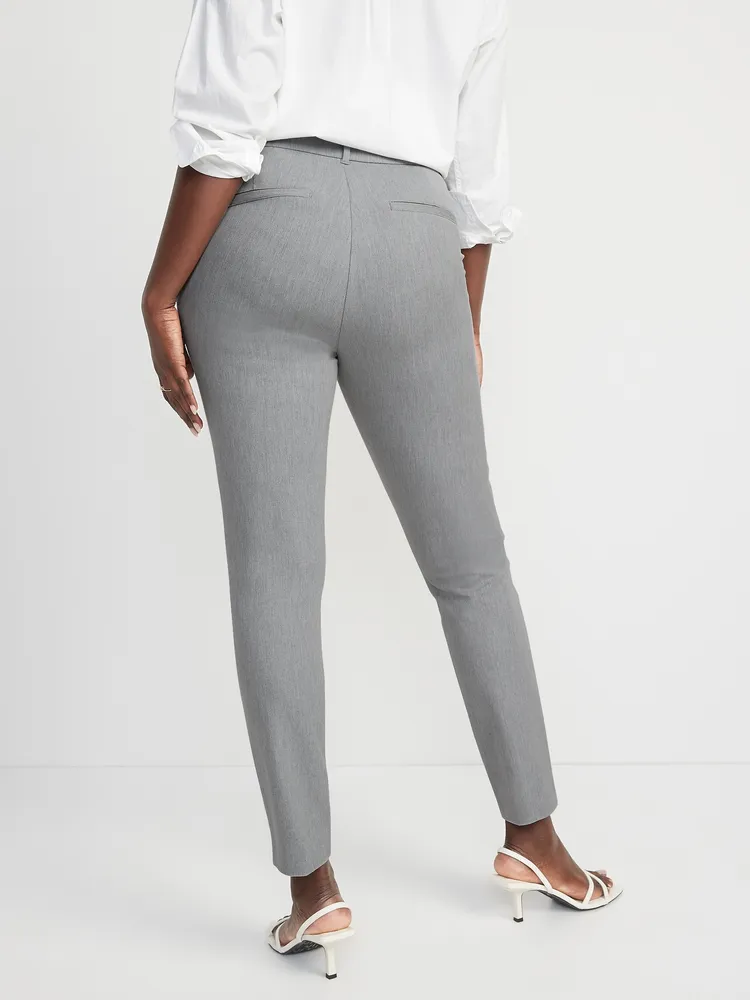 High-Waisted Heathered Pixie Straight Ankle Pants