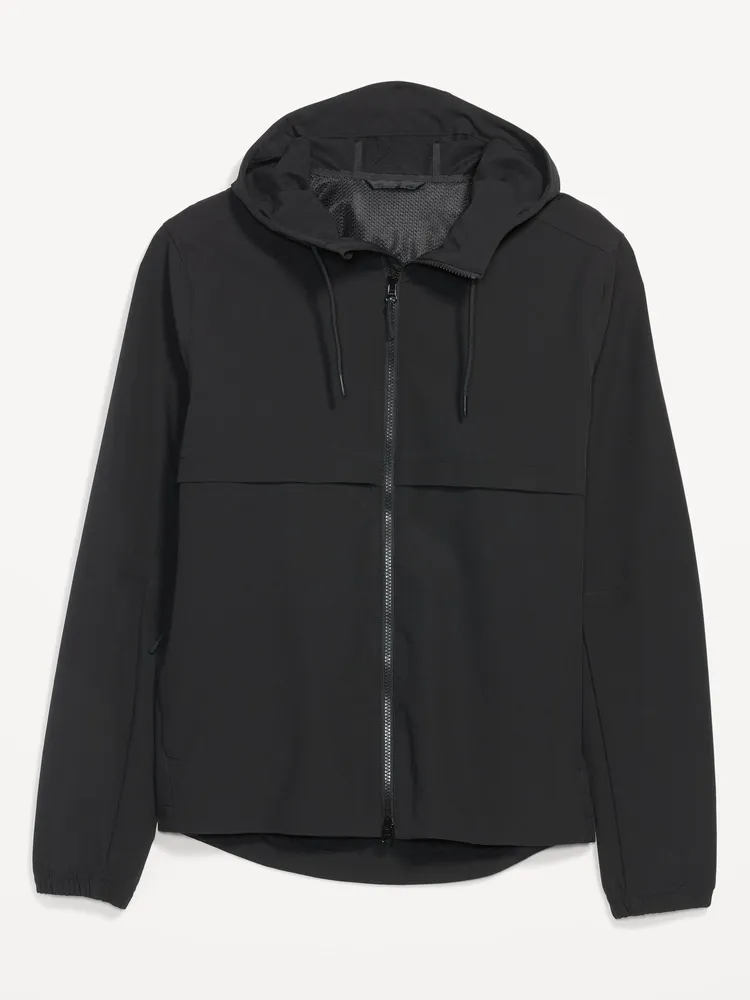 StretchTech Water-Repellent Hooded 2-Way-Zip Jacket for Men