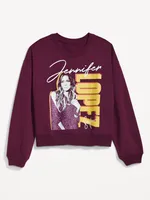 Oversized Licensed Rock Star Cropped Sweatshirt