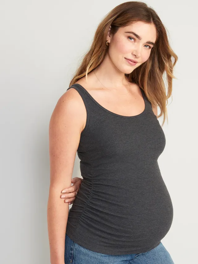 Old Navy Maternity First-Layer Rib-Knit Side-Shirred Tank Top
