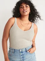 V-Neck Rib-Knit Sweater Tank Top for Women