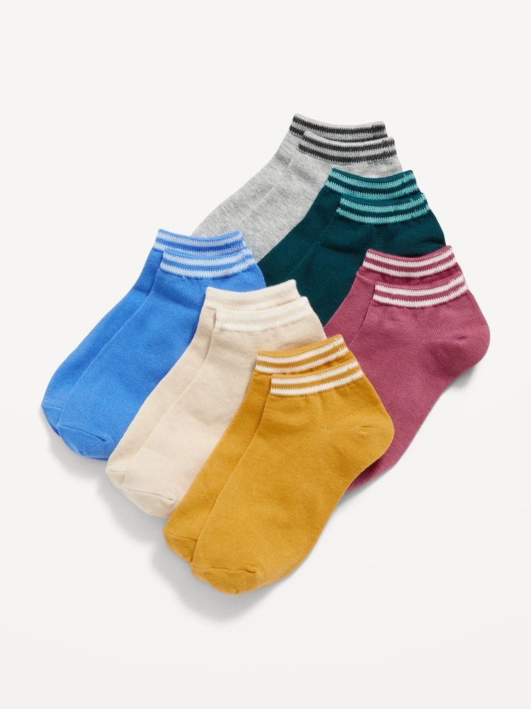 Patterned Ankle Socks 6-Pack for Girls