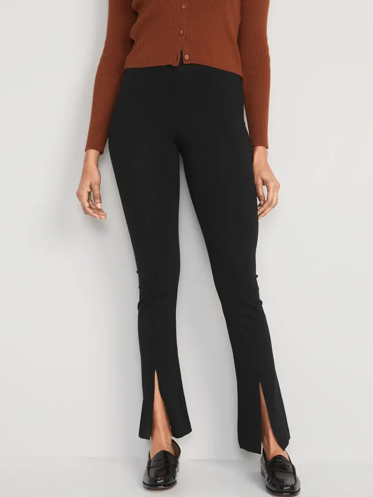 High-Waisted Flare Front Slit Leggings - Women's Boutique Clothing