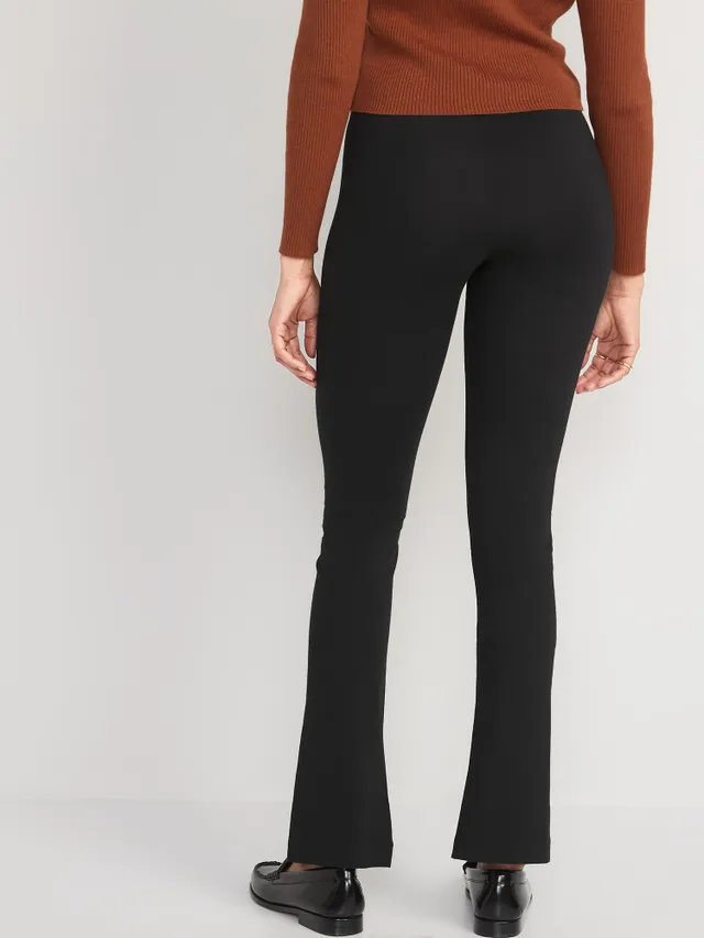 Old Navy - Extra High-Waisted PowerSoft Rib-Knit Split Flare Leggings for  Women black