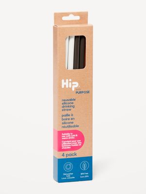 Hip® Reusable Silicone Drinking Straws 4-Pack