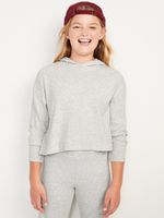 Cozy Rib-Knit Pullover Hoodie for Girls