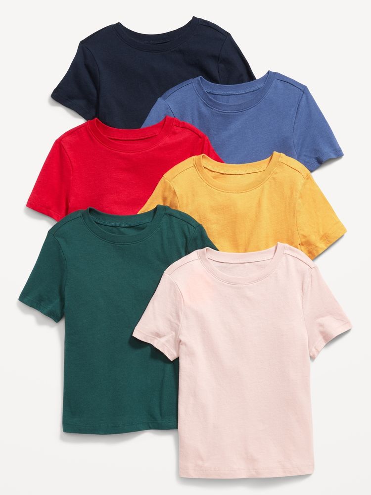 Unisex Crew-Neck T-Shirts 6-Pack for Toddler