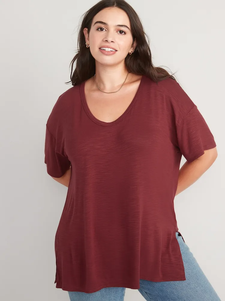 Old Navy Oversized Vintage Slub-Knit Tunic T-Shirt for Women