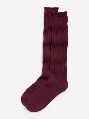Slouchy Rib-Knit Boot Socks for Women