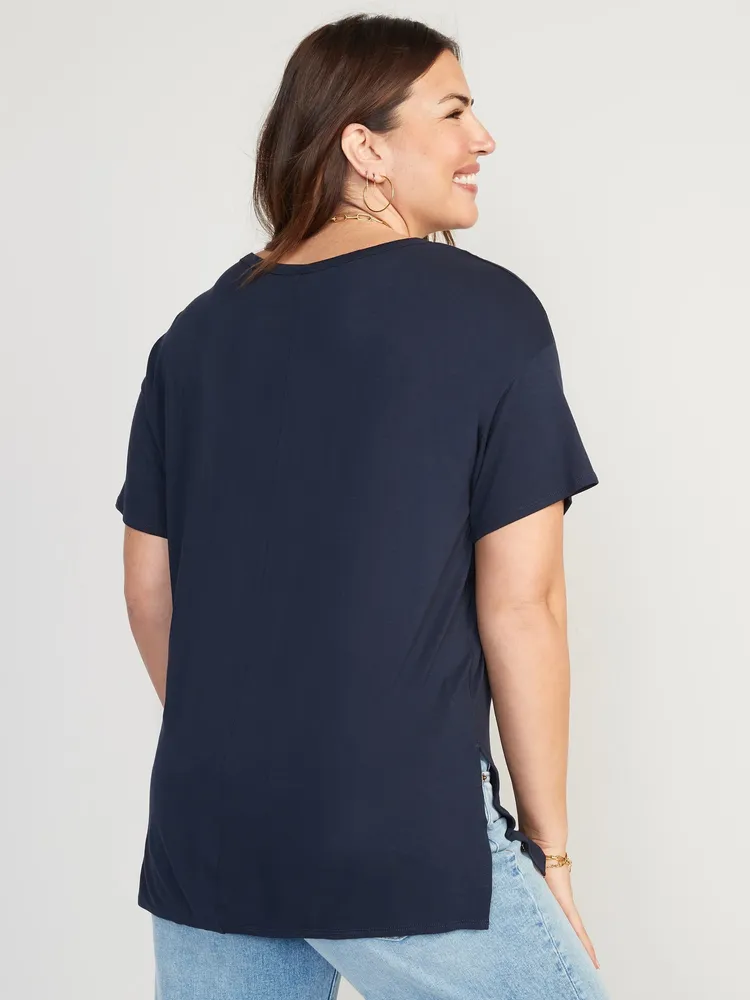 Old Navy Oversized Luxe Voop-Neck Tunic T-Shirt for Women