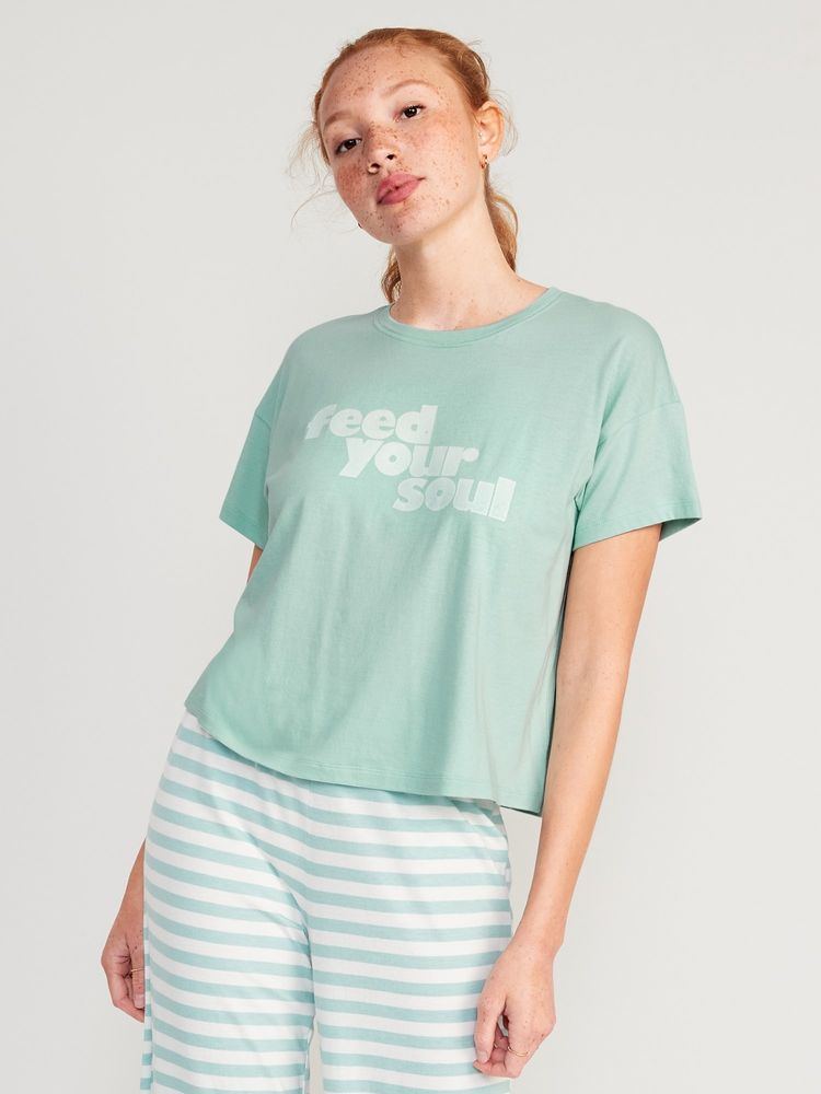 Old Navy Sunday Sleep Cropped Lounge T-Shirt for Women