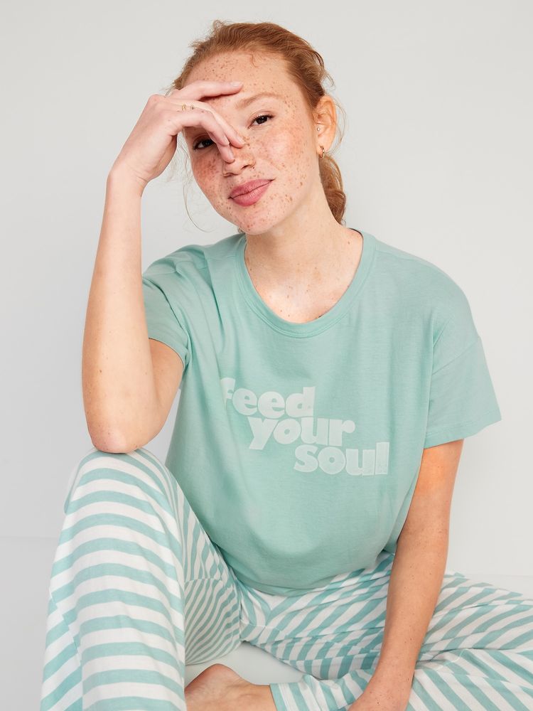 Sunday Sleep Cropped Lounge T-Shirt
