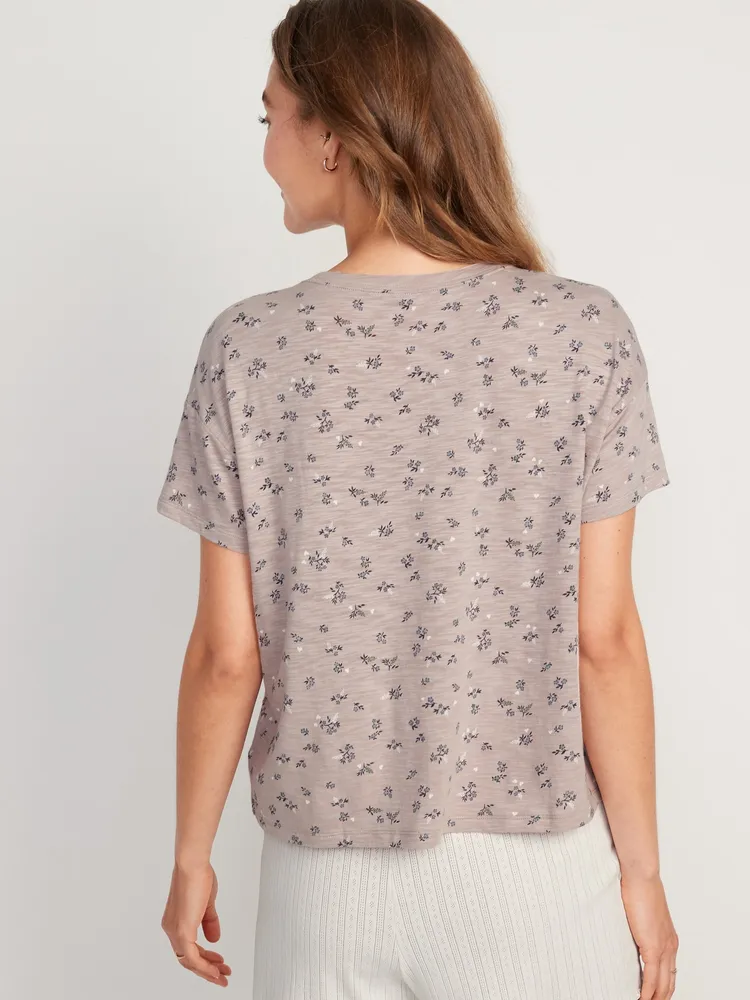 Sunday Sleep Floral Slub-Knit Pajama T-Shirt