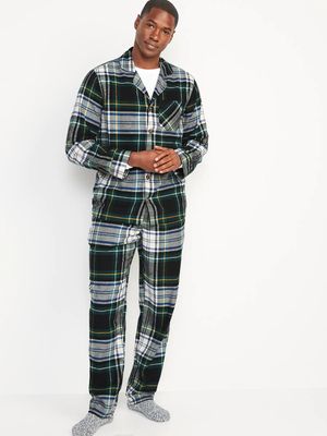 Matching Plaid Flannel Pajama Set for Men