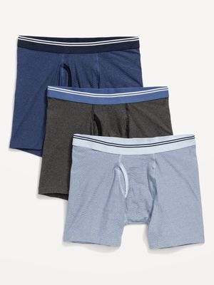 Printed Built-In Flex Boxer-Brief Underwear 3-Pack for Men -- 6.25-inch inseam