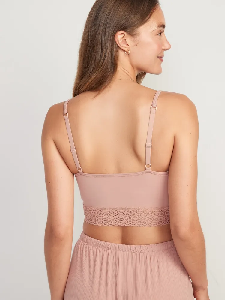 Supima® Cotton-Blend Lace-Trim Cami Bra