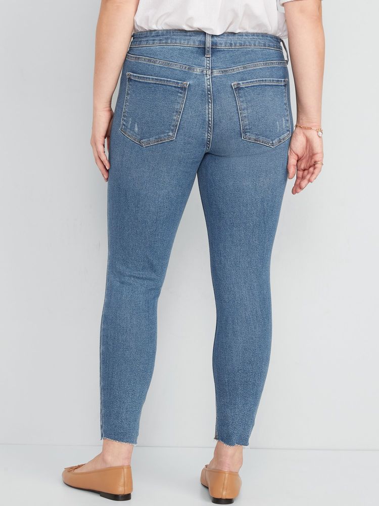 Mid-Rise Rockstar Super Skinny Ripped Cut-Off Jeans