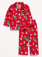 Loose-Fit Matching Print Pajama Set for Toddler & Baby