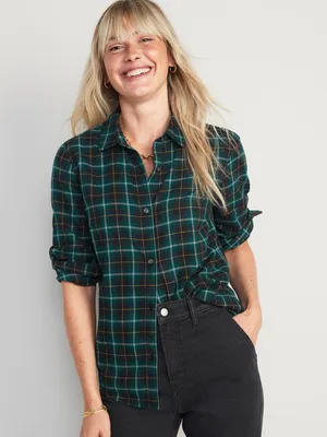 Plaid Flannel Classic Shirt for Women