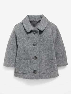 Soft-Brushed Button-Front Coat for Baby