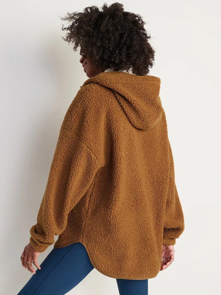 Old Navy Cozy Sherpa Half-Zip Tunic Hoodie for Women | Galeries de la  Capitale